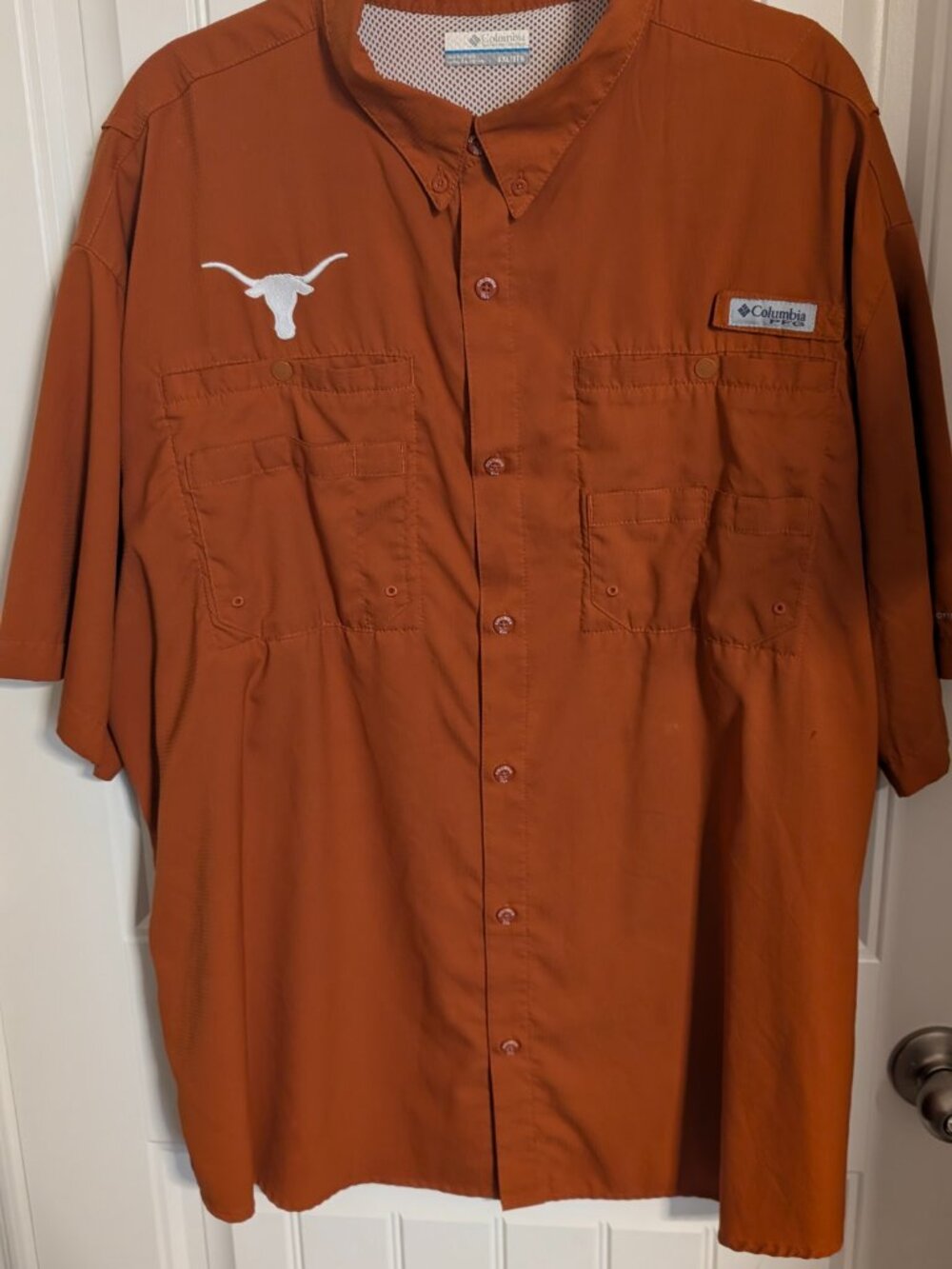 Columbia PFG OmniShield Texas Longhorns Polo Shirt Men's XXL Orange Short Sleeve